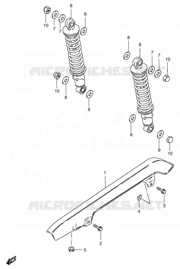 CHAIN GUARD - REAR SHOCK ABSORBER Suzuki MOTO 125 GS 1999  GS125UX(E71)