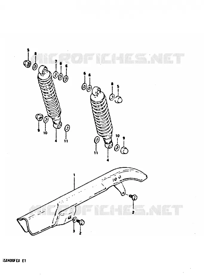 CHAIN GUARD - REAR SHOCK ABSORBER Suzuki MOTO 400 GSX 1981  GSX400FEX