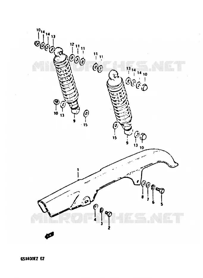 CHAIN GUARD - REAR SHOCK ABSORBER Suzuki MOTO 400 GSX 1982  GSX400SZ