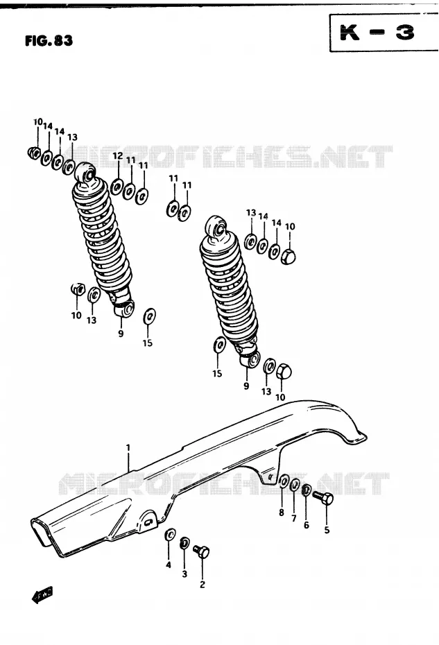 CHAIN GUARD - REAR SHOCK ABSORBER Suzuki MOTO 450 GS-S 1982  GS450SZ(2/Z/D)