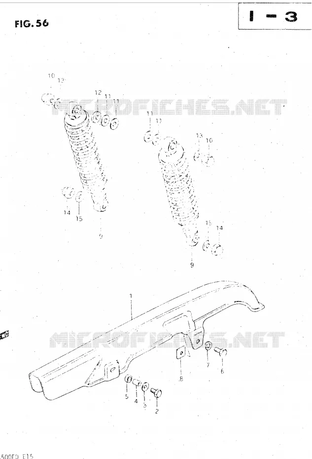 CHAIN GUARD - REAR SHOCK ABSORBER Suzuki MOTO 500 GS-E 1983  GS500ED(Z/D)