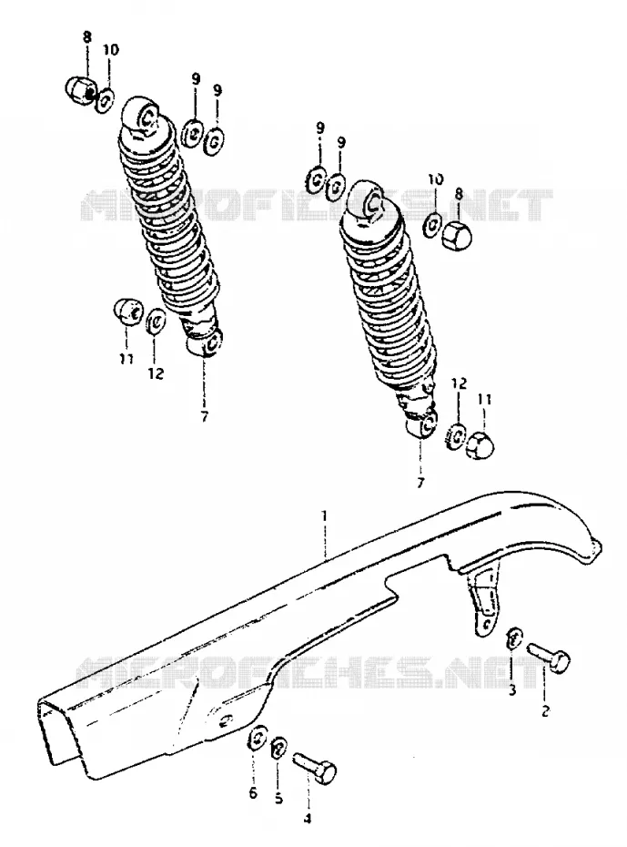 CHAIN GUARD - REAR SHOCK ABSORBER Suzuki MOTO 550 GS 1981  GS550LX