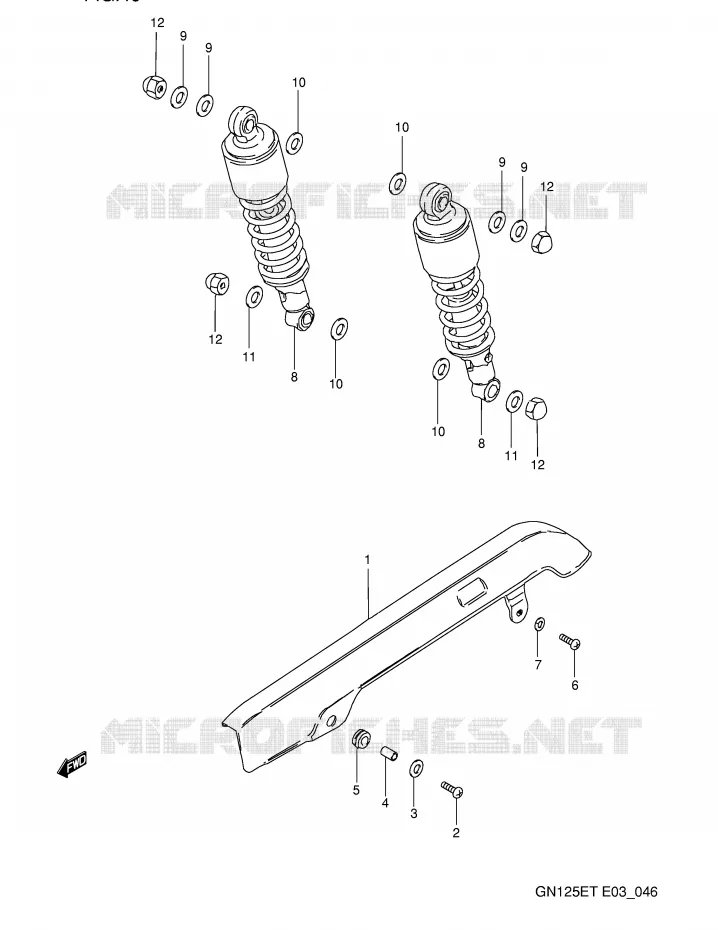 CHAIN GUARD Suzuki MOTO 125 GN 1995  GN125ES(E3)