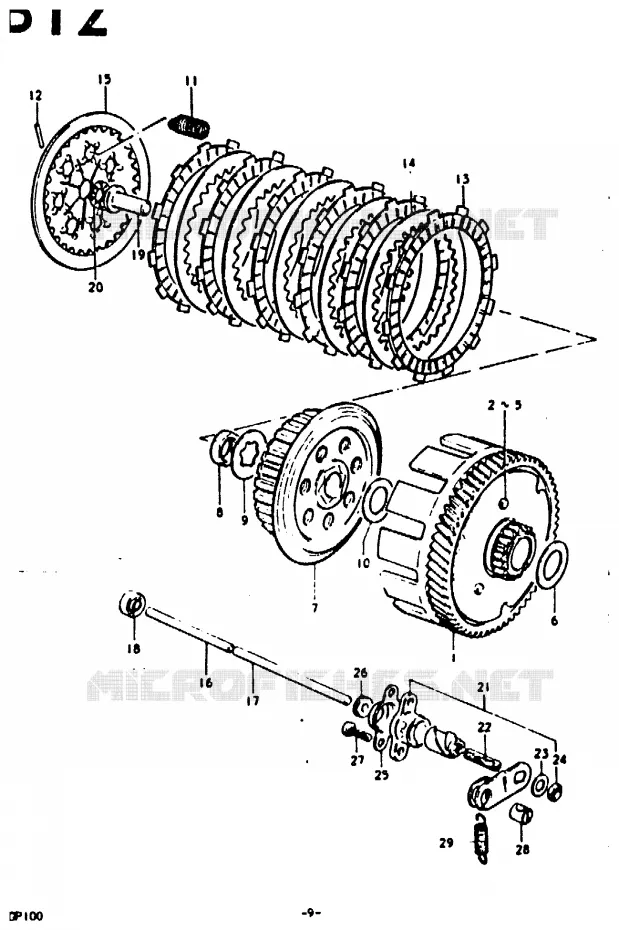 CLUTCH Suzuki MOTO 100 GP 1992  GP100N(C/N)