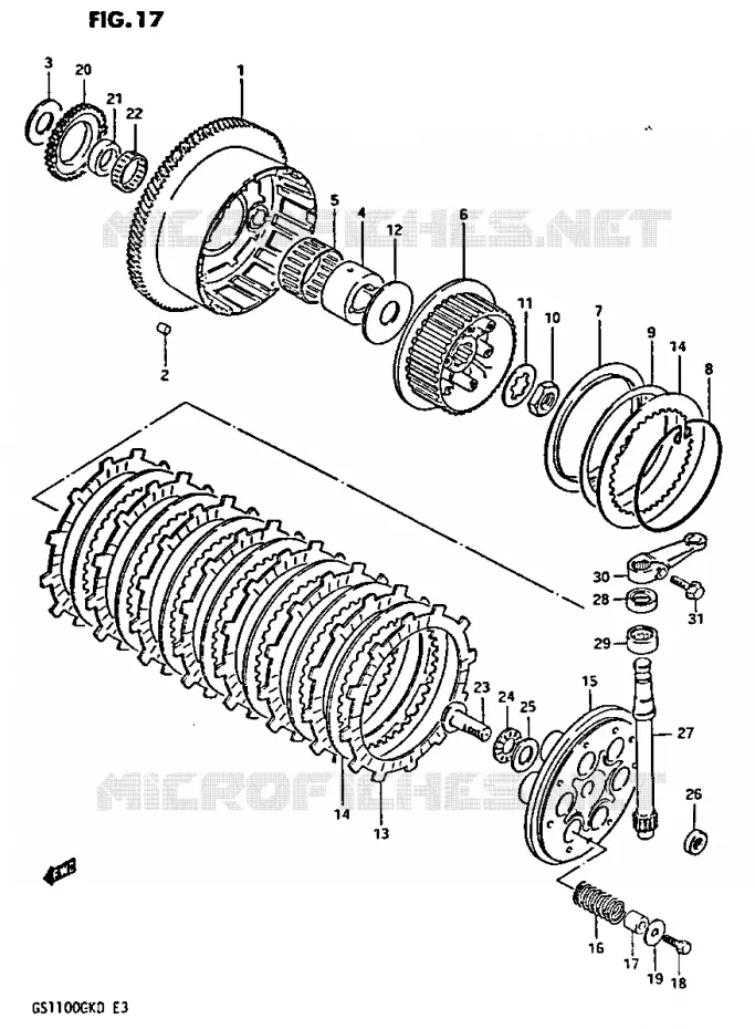 CLUTCH Suzuki MOTO 1100 GS-G 1982  GS1100GKZ(Z/2/D)
