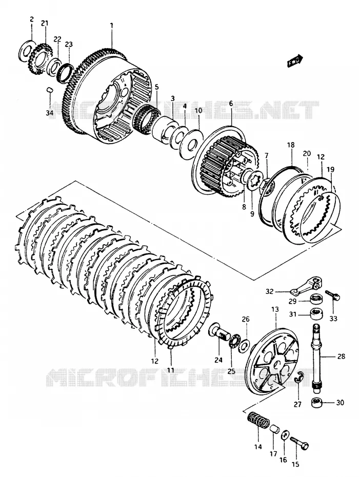 CLUTCH Suzuki MOTO 1100 GSX-E 1985  GSX1100EEF(E/F/G)