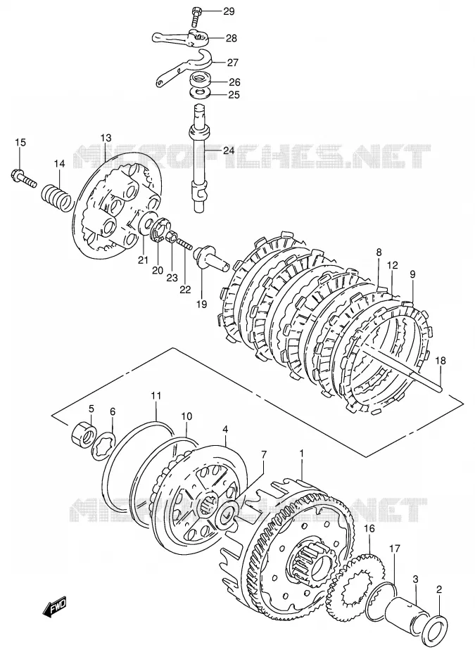 CLUTCH Suzuki MOTO 250 GN 1988  GN250J(E2)