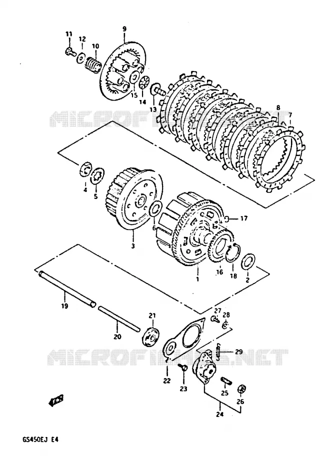 CLUTCH Suzuki MOTO 450 GS-E 1987  GS450EH(E/F/G/H/J)