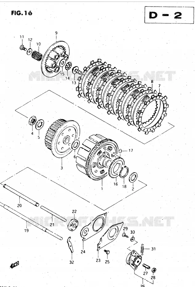 CLUTCH Suzuki MOTO 450 GS-L 1996  GS450LT(E2)