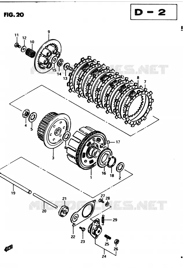 CLUTCH Suzuki MOTO 450 GS-S 1982  GS450SZ(2/Z/D)