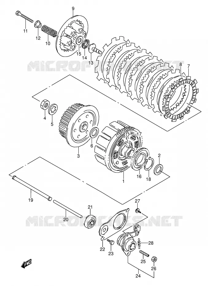 CLUTCH Suzuki MOTO 500 GS-E 1989  GS500EUK(E2)