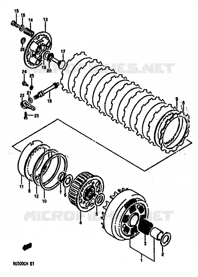 CLUTCH Suzuki MOTO 500 GS-E 1990  GS500EL(E1)