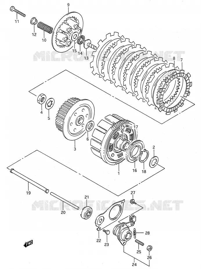 CLUTCH Suzuki MOTO 500 GS-E 1992  GS500EUN(E28)