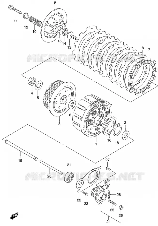 CLUTCH Suzuki MOTO 500 GS-E 2003  GS500HK3(P19)