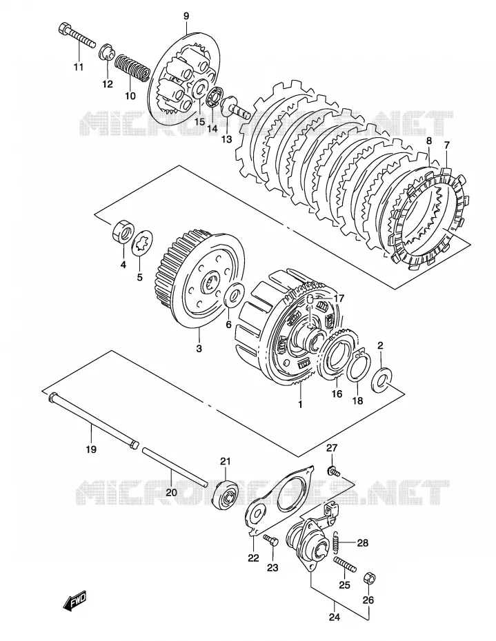 CLUTCH Suzuki MOTO 500 GS-E 2004  GS500UK4(P19)