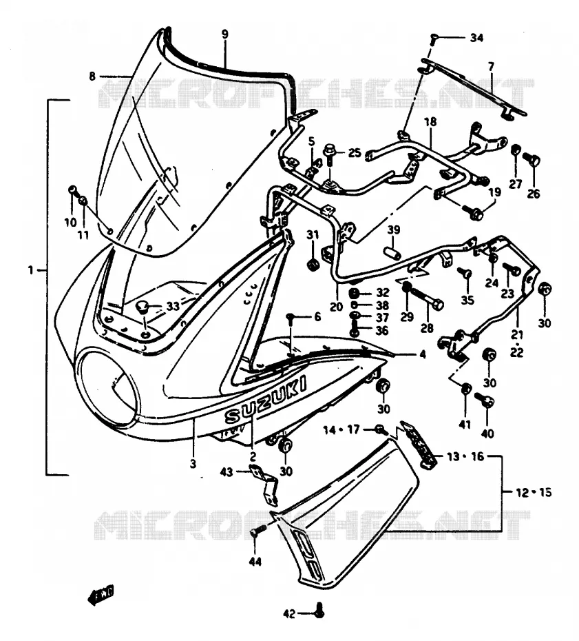 COWLING NGS1150ESF E6) Suzuki MOTO 1150 GS 1985  GS1150EFF(E/F/G)