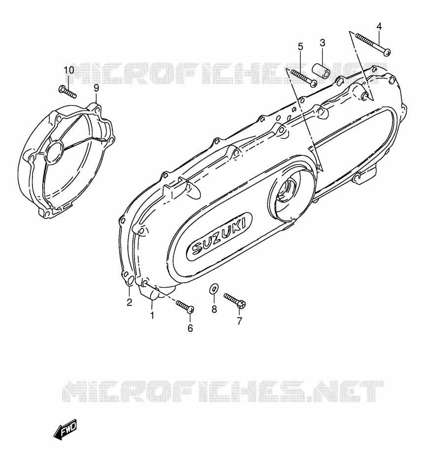CRANKCASE COVER (E25,E26) Suzuki SCOOTER 50 FZ 1982  FZ50Z(E1)