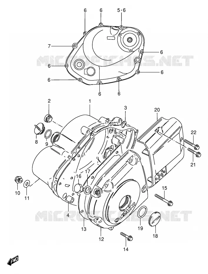 CRANKCASE COVER (GS125Z/D/UR) Suzuki MOTO 125 GS 1982  GS125EEZ(E1)