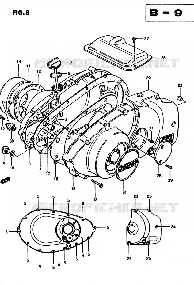 CRANKCASE COVER (MODEL D) Suzuki MOTO 450 GS-S 1983  GS450SD(2/Z/D)