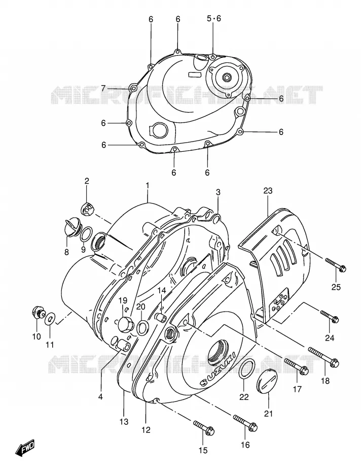 CRANKCASE COVER (SEE NOTE) Suzuki MOTO 125 GS 1983  GS125D(E1)