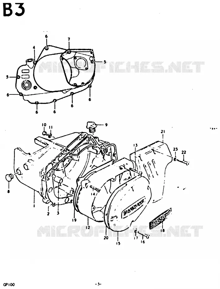 CRANKCASE COVER Suzuki MOTO 100 GP 1992  GP100UN(C/N)