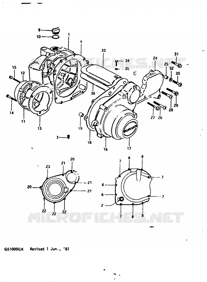 CRANKCASE COVER Suzuki MOTO 1000 GS 1980  GS1000GT(X/T)