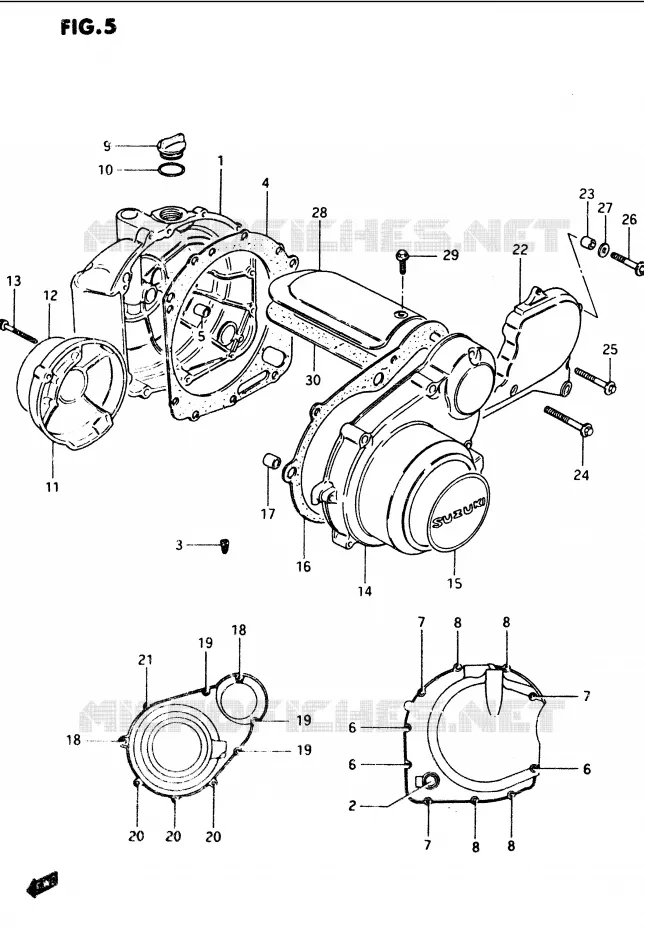CRANKCASE COVER Suzuki MOTO 1100 GS-G 1985  GS1100GF(E/F/G)