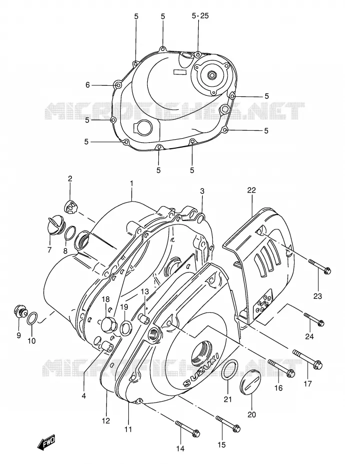 CRANKCASE COVER Suzuki MOTO 125 GN 1983  GN125D(E1)