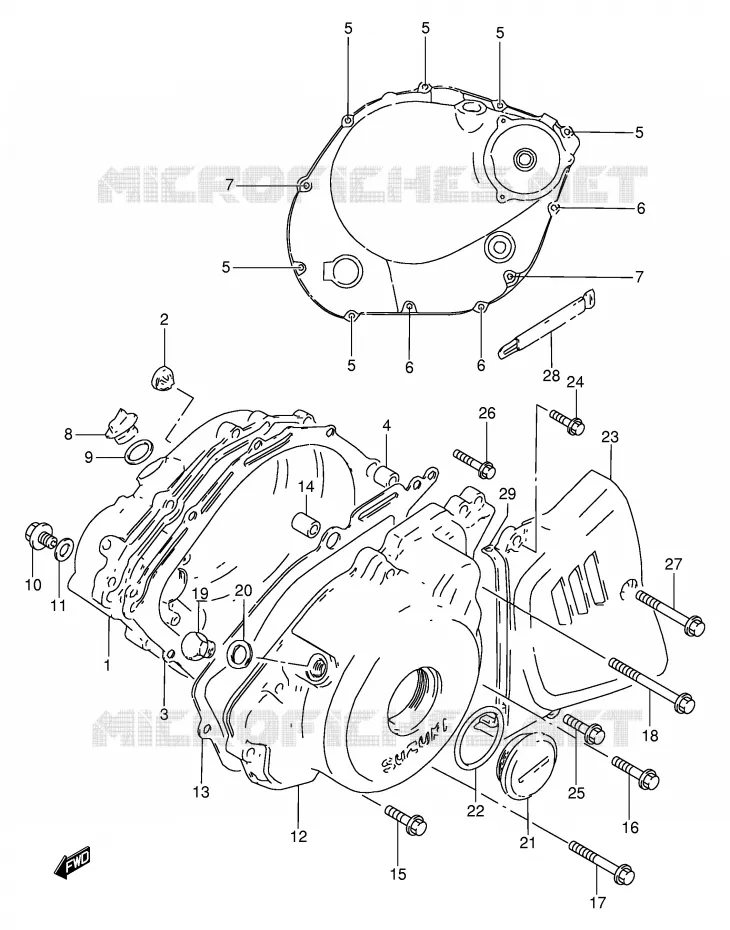 CRANKCASE COVER Suzuki MOTO 250 GN 1993  GN250P(E2)