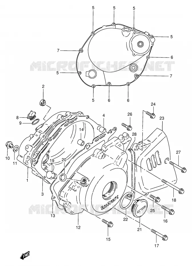 CRANKCASE COVER Suzuki MOTO 250 GN 1996  GN250ET(E2)