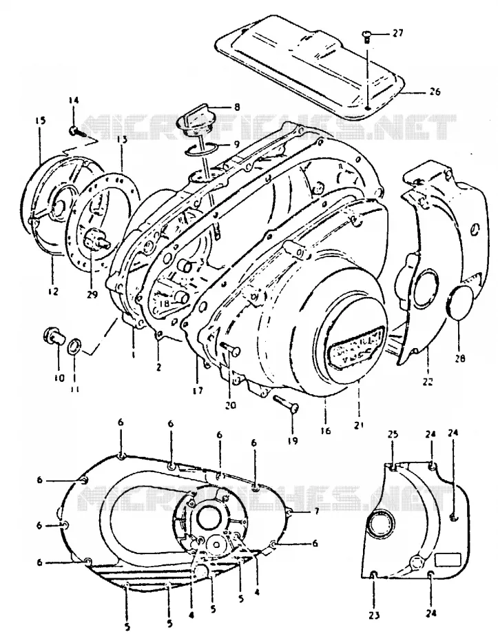 CRANKCASE COVER Suzuki MOTO 250 GS 1996  GS250TT(T/X)