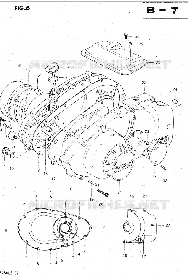 CRANKCASE COVER Suzuki MOTO 450 GS-L 1982  GS450LZ(E2)