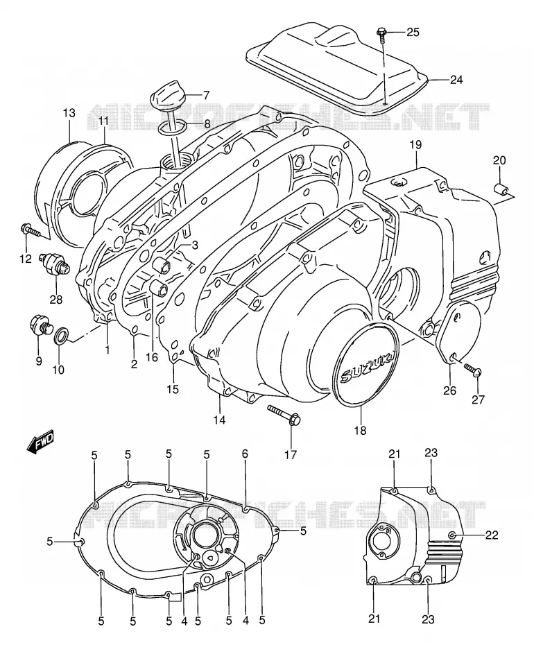 CRANKCASE COVER Suzuki MOTO 500 GS-E 1995  GS500ES(E2)