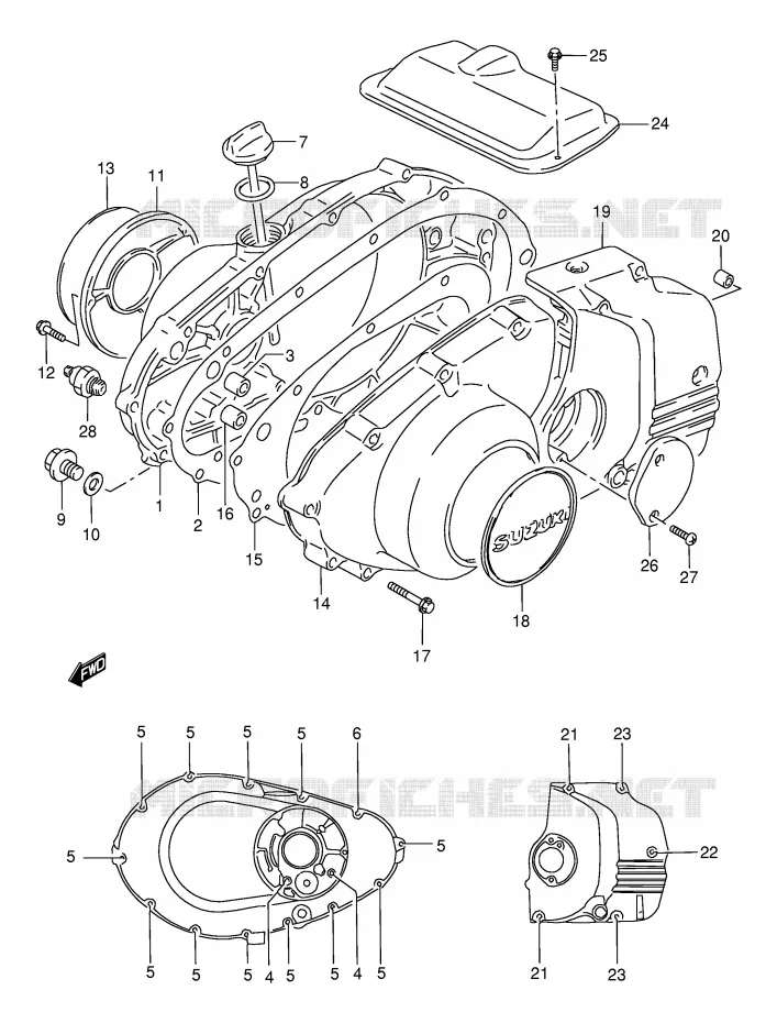 CRANKCASE COVER Suzuki MOTO 500 GS-E 2001  GS500K1(E2)