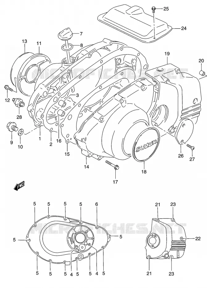 CRANKCASE COVER Suzuki MOTO 500 GS-E 2003  GS500HK3(P19)