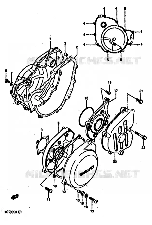CRANKCASE COVER Suzuki MOTO 500 RG 1987  RG500CH(E1)