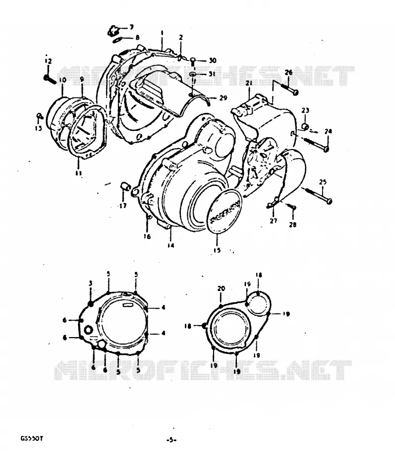 CRANKCASE COVER Suzuki MOTO 550 GS 1980  GS550T(T)