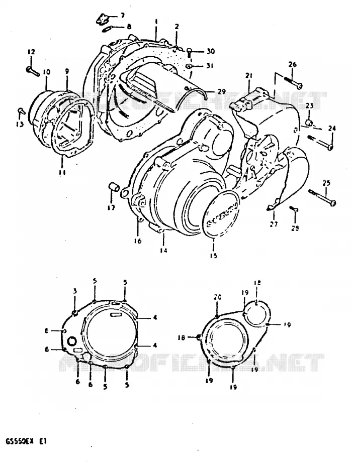 CRANKCASE COVER Suzuki MOTO 550 GS 1981  GS550EX(X)