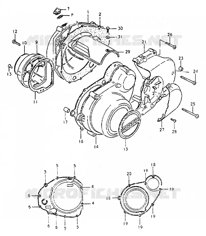CRANKCASE COVER Suzuki MOTO 550 GS 1982  GS550LZ