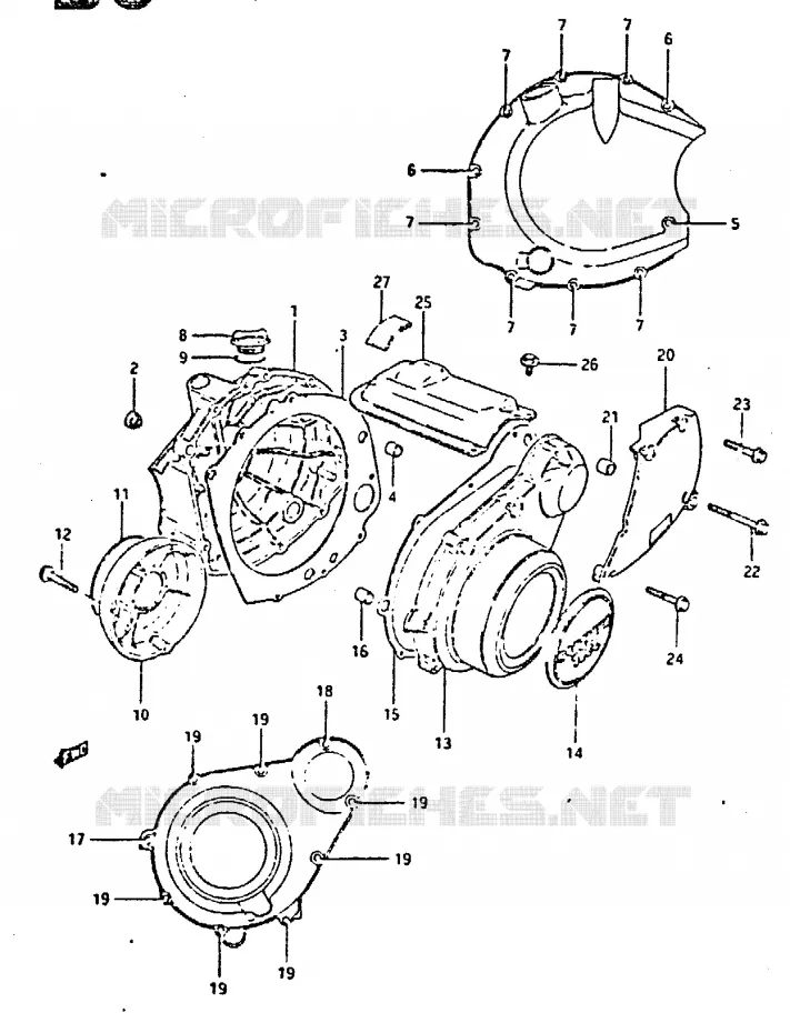 CRANKCASE COVER Suzuki MOTO 650 GS 1983  GS650GTD