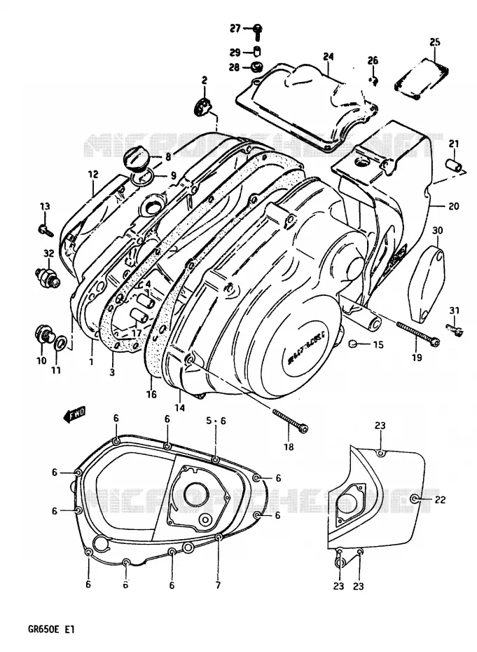 CRANKCASE COVER Suzuki MOTO 650 TEMPTER 1983  GR650D(D/E)
