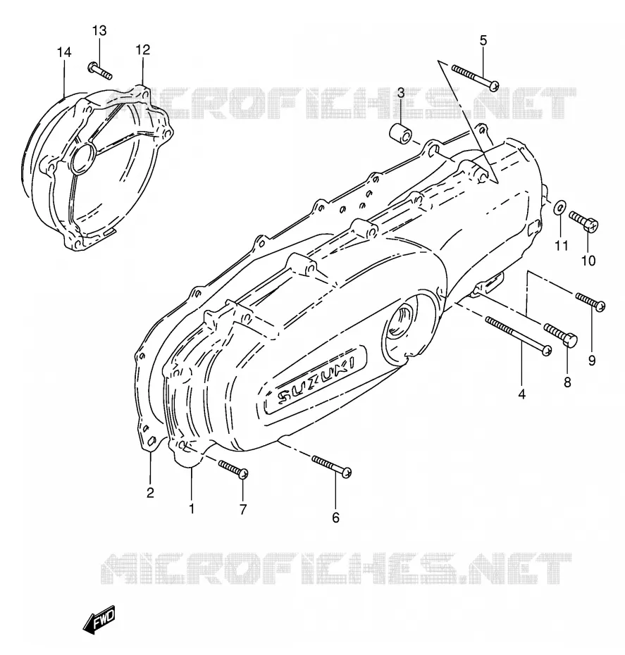 CRANKCASE COVER Suzuki SCOOTER 50 FZ 1982  FZ50Z(E1)