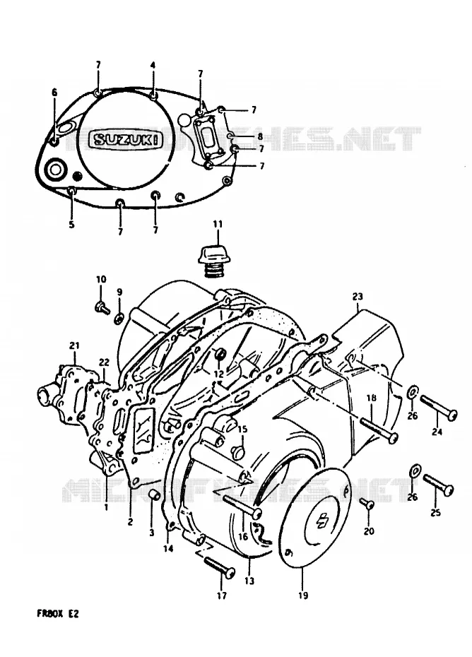 CRANKCASE COVER Suzuki SCOOTER 80 FR 1981  FR80X