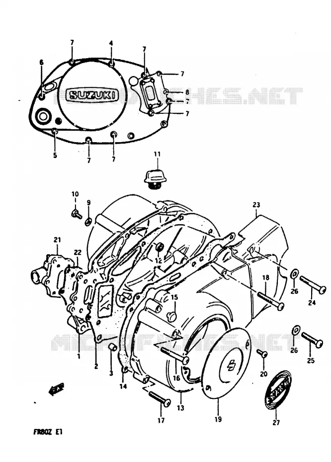 CRANKCASE COVER Suzuki SCOOTER 80 FR 1982  FR80Z