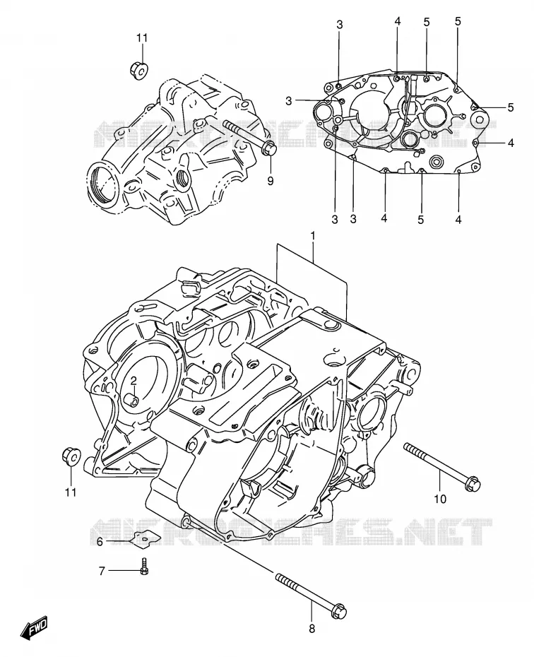 CRANKCASE (GS125ESZ, GS125EZ) Suzuki MOTO 125 GS 1982  GS125Z(E1)