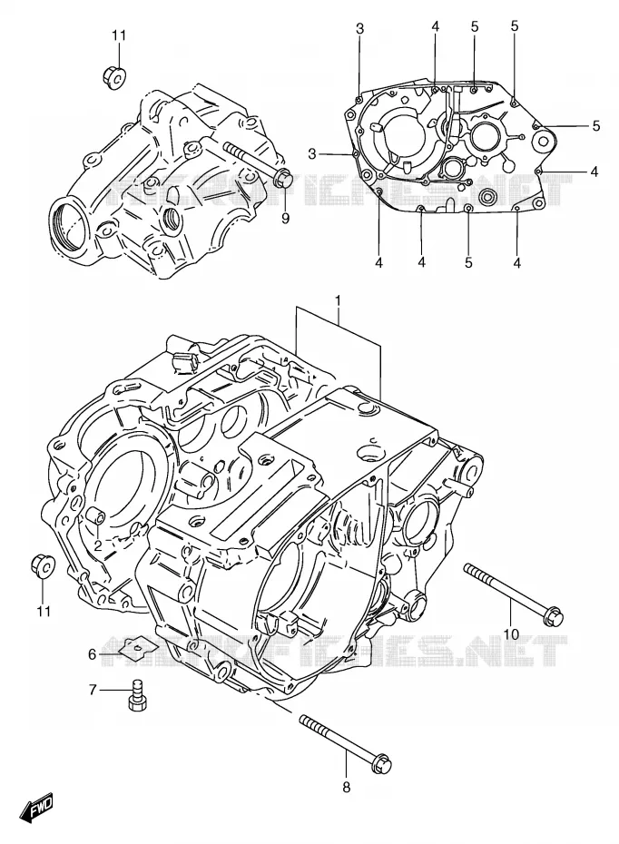 CRANKCASE (GS125UX/UY) Suzuki MOTO 125 GS 2000  GS125SY(E71)