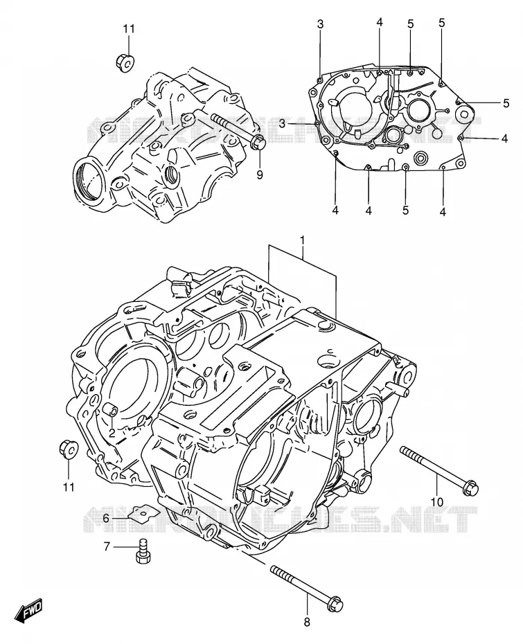 CRANKCASE (GS125Z) Suzuki MOTO 125 GS 1982  GS125EEZ(E1)