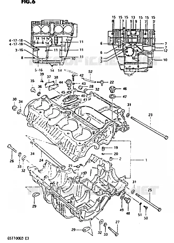 CRANKCASE (MODEL D) Suzuki MOTO 1100 GS-G 1983  GS1100GD(Z/D)