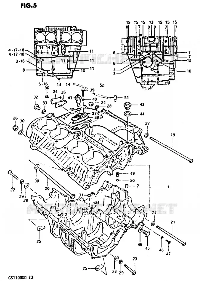 CRANKCASE (MODEL Z) Suzuki MOTO 1100 GS-G 1983  GS1100GD(Z/D)