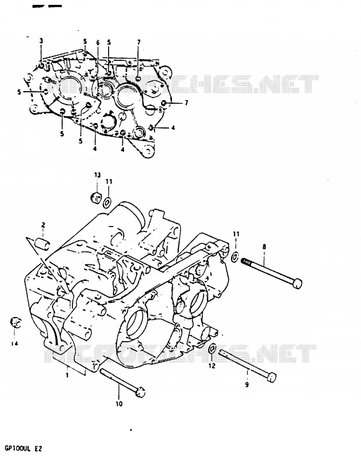 CRANKCASE Suzuki MOTO 100 GP 1999  GP100UX(X/D/L)